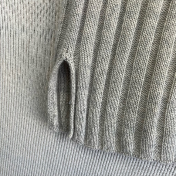 Vince Wool Cashmere Blend Size M Gray Mixed Ribbed Sleeveless Turtleneck Sweater - Picture 8 of 13